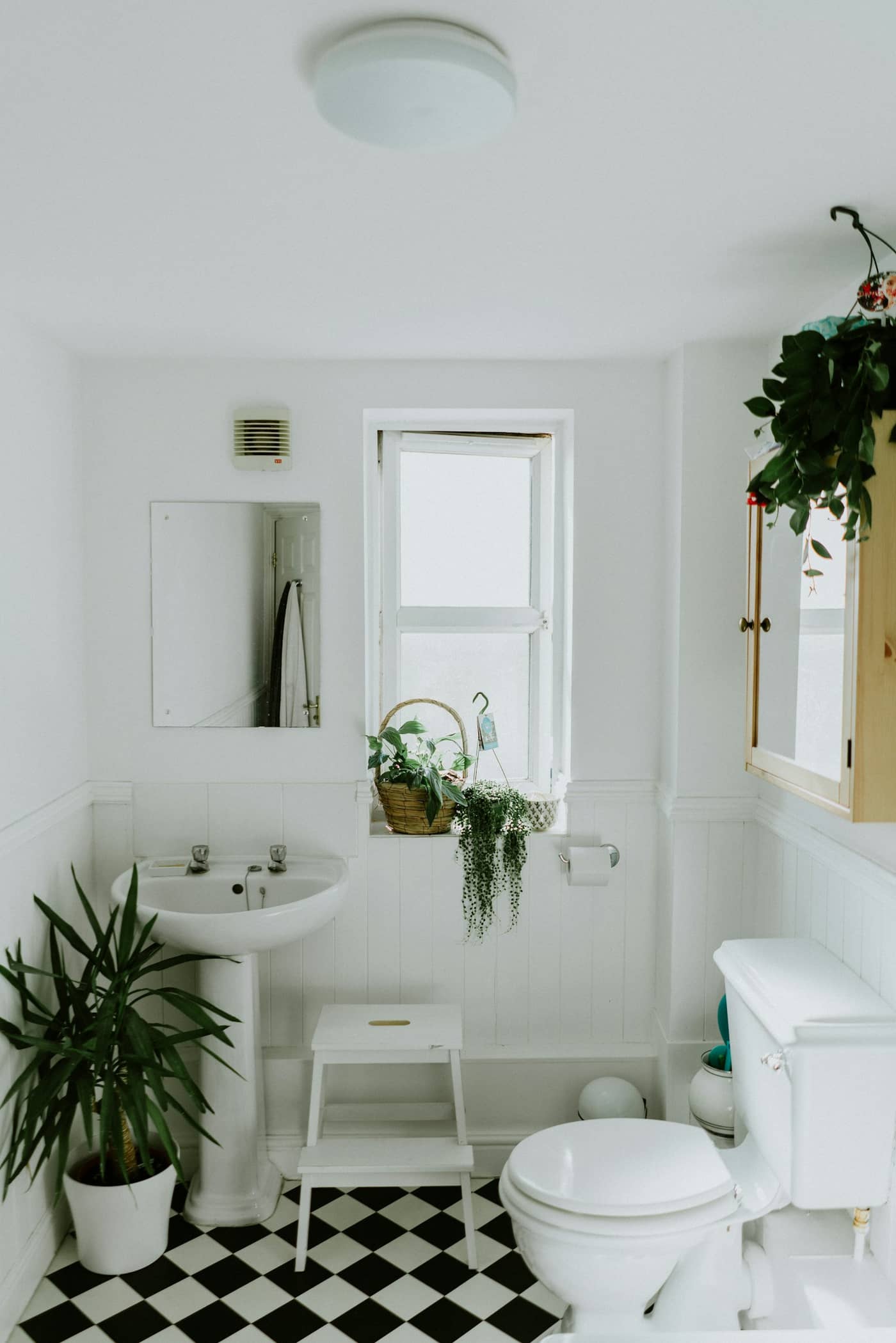 Bathroom with dark joinery